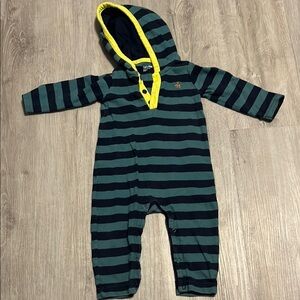 4/$30 GAP Striped Hooded Kids One Piece 12-18M